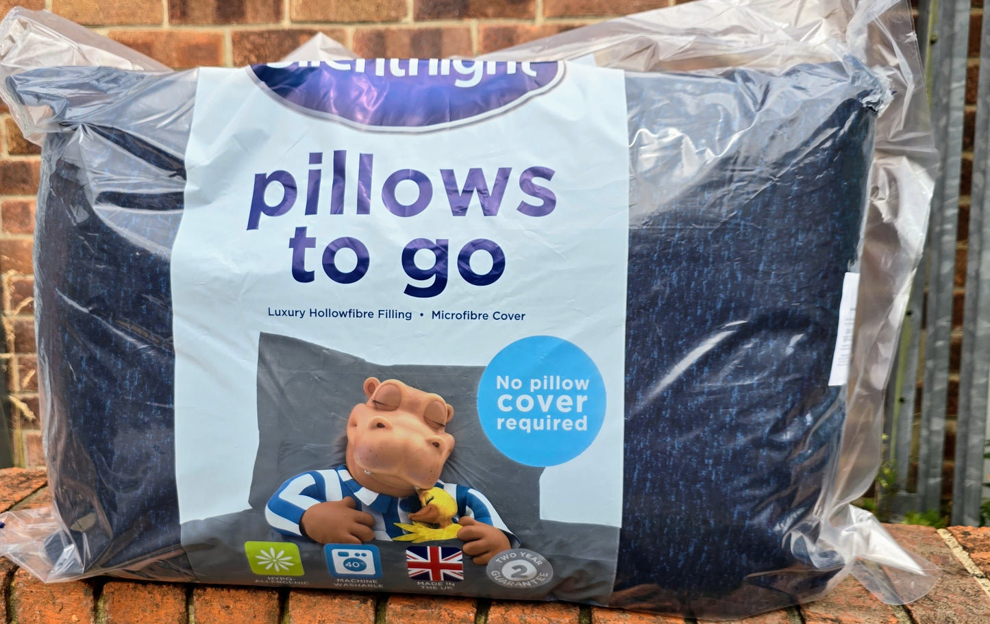 Silentnight Pillows to go Coverless Pillows 2 pack Navy