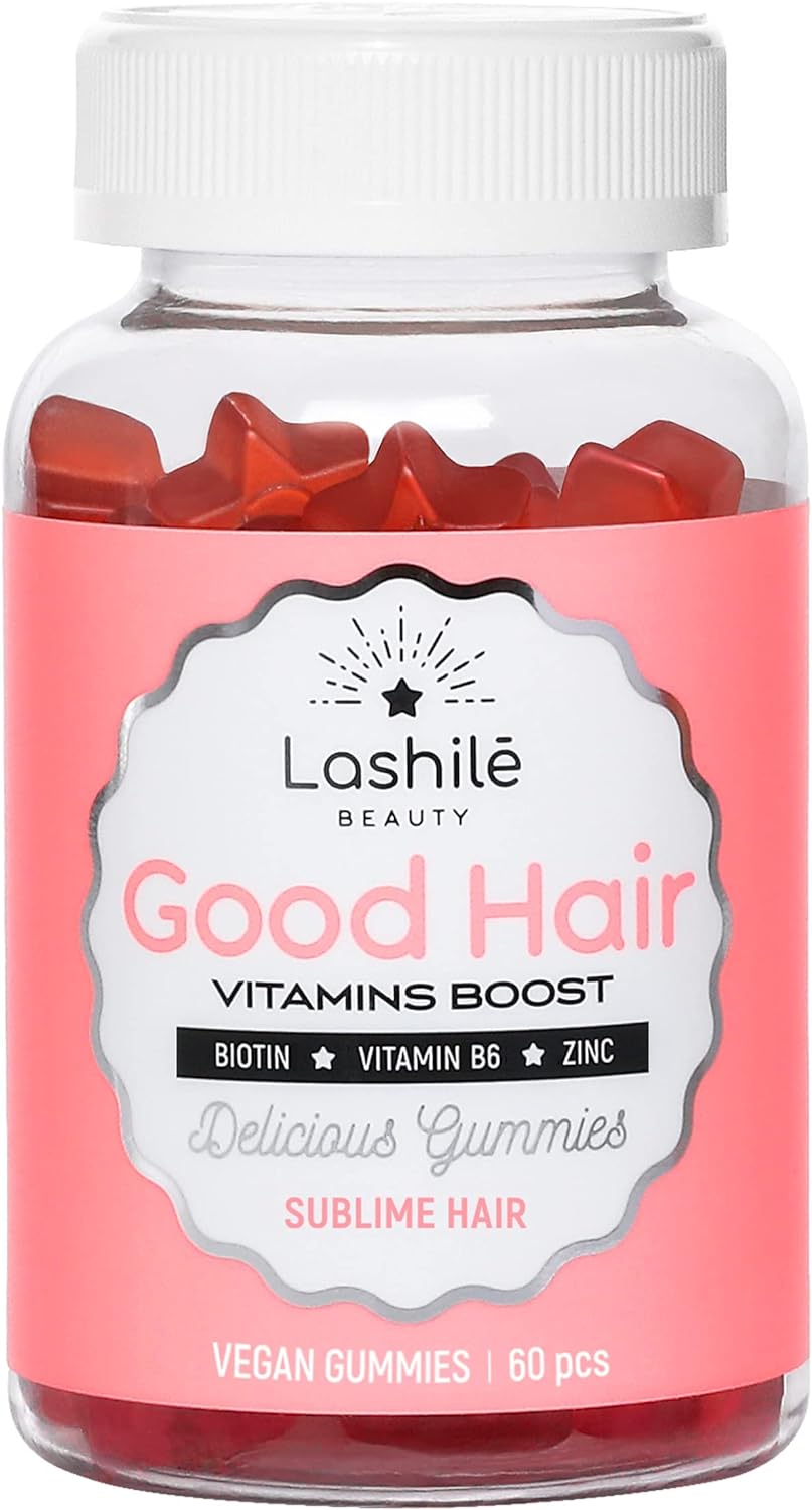 LASHILE Good Hair Vitamins Boost Vegan Jar Of 60 Gummies Best Before 10/24
