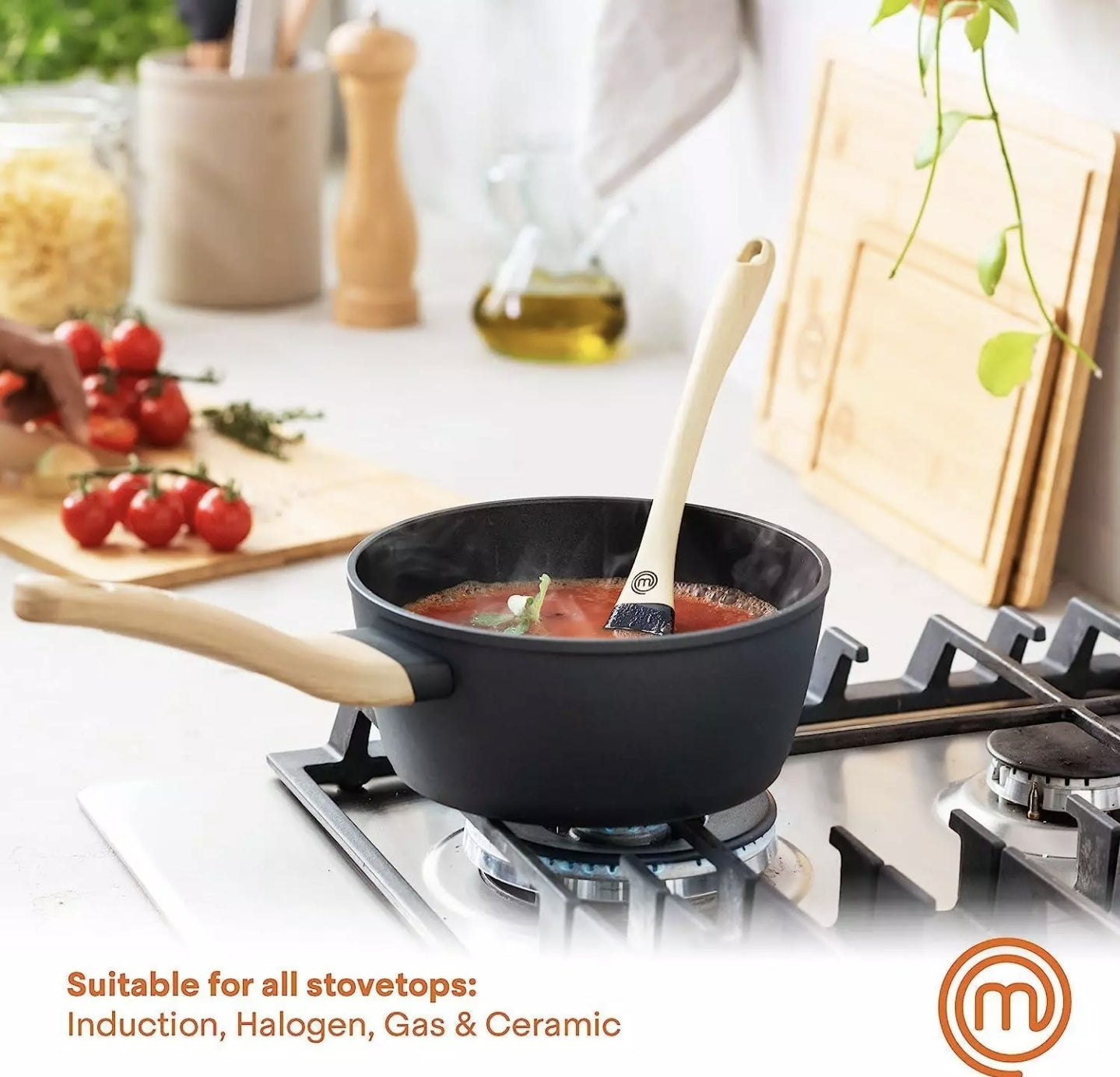 MasterChef 18cm Wood Look Sauce Pan