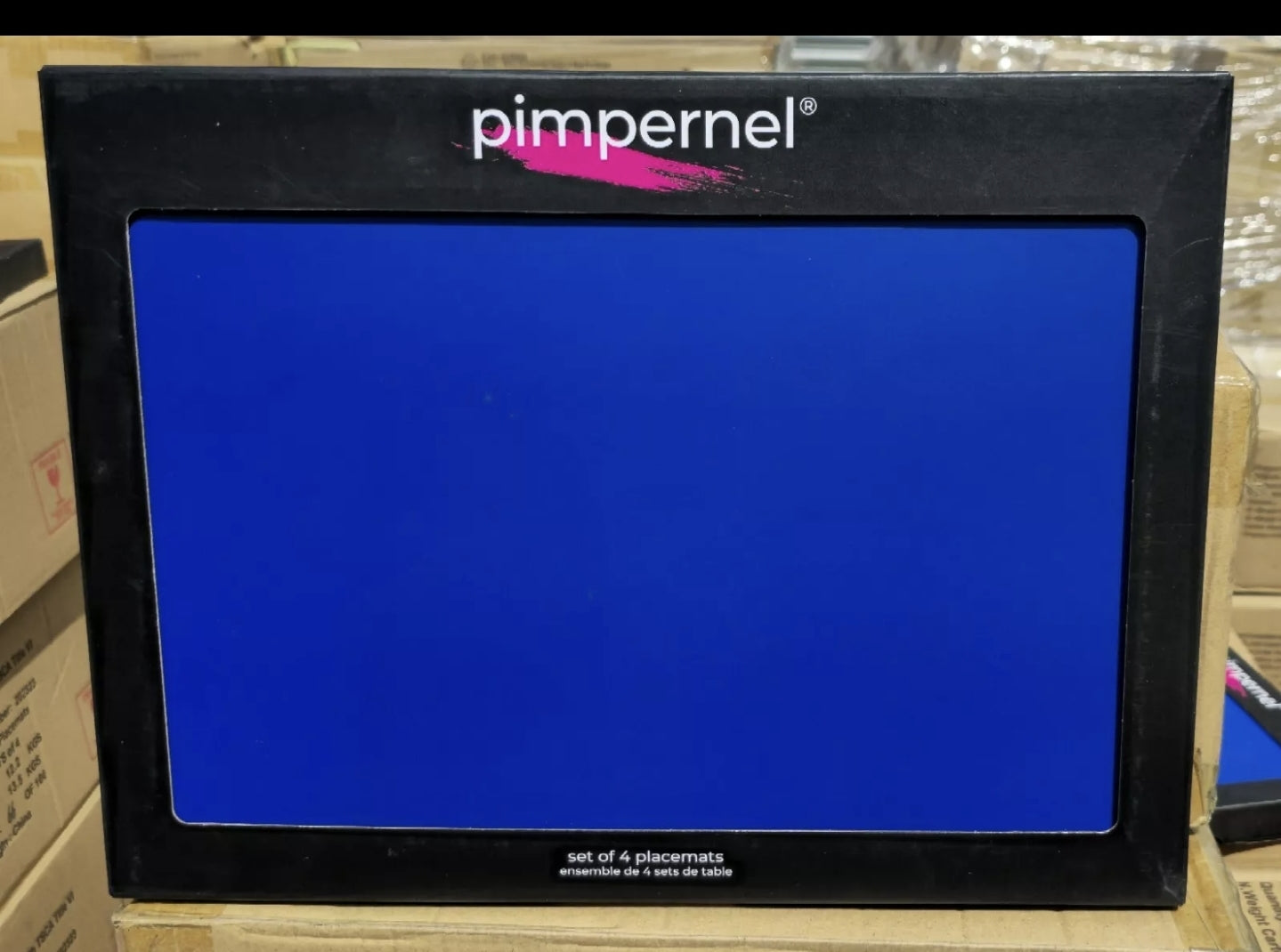 Pimpernel 40cm X 30cm Cork-Backed Luxury Blue Harbour Placemats Set of 4