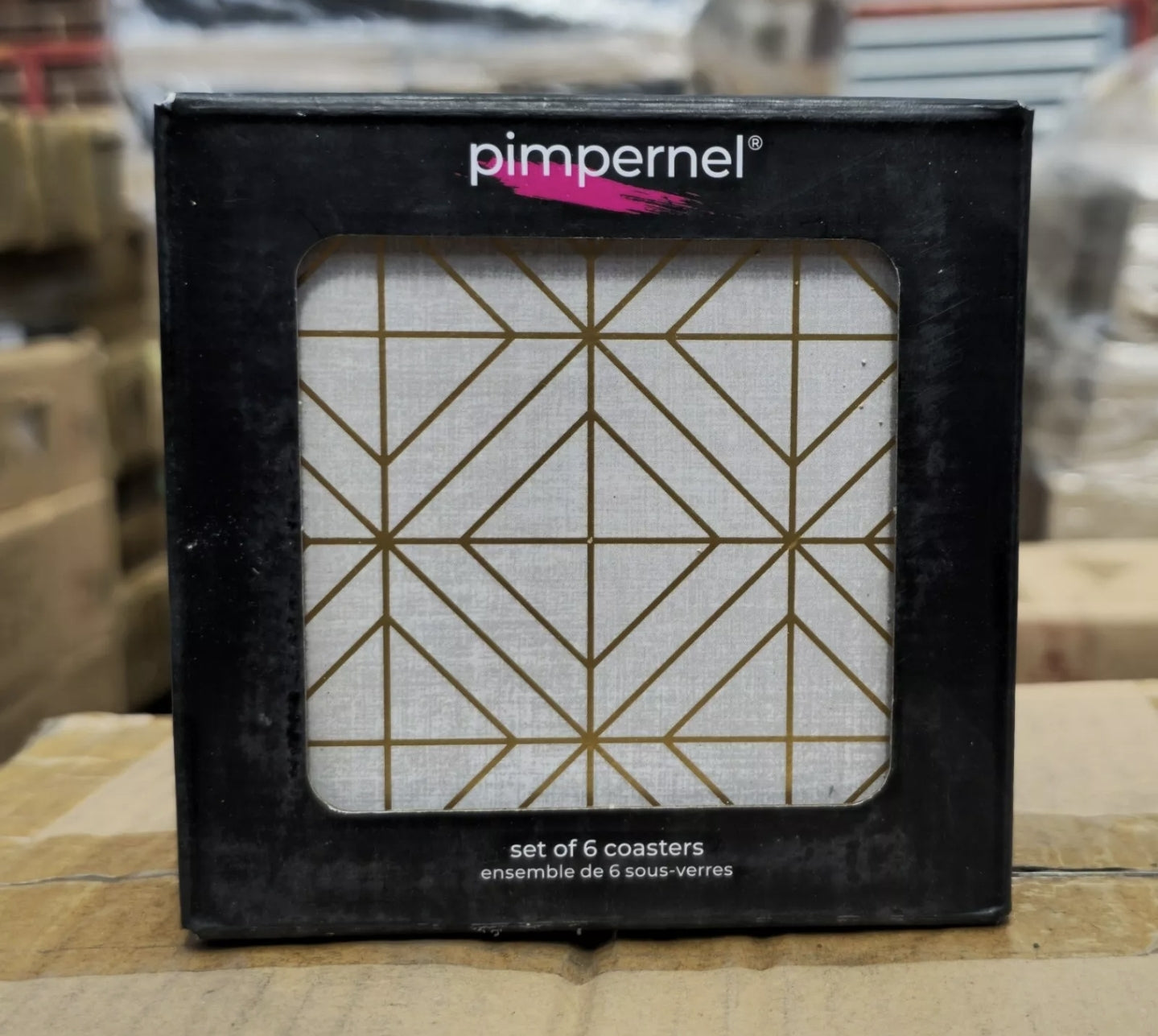 Pimpernel Cork-Backed Luxury Luxe Drinks Coasters Set of 6