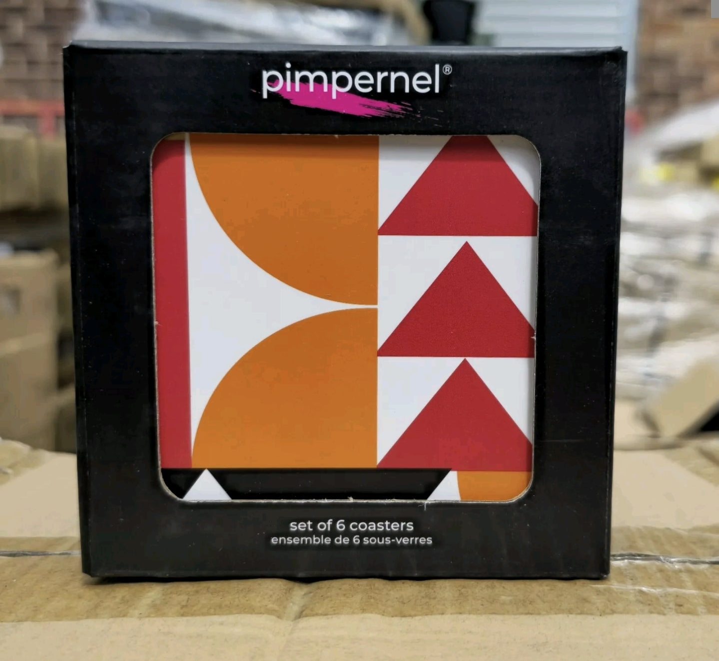 Pimpernel Cork-Backed Luxury Go Bold Drinks Coasters Set of 6