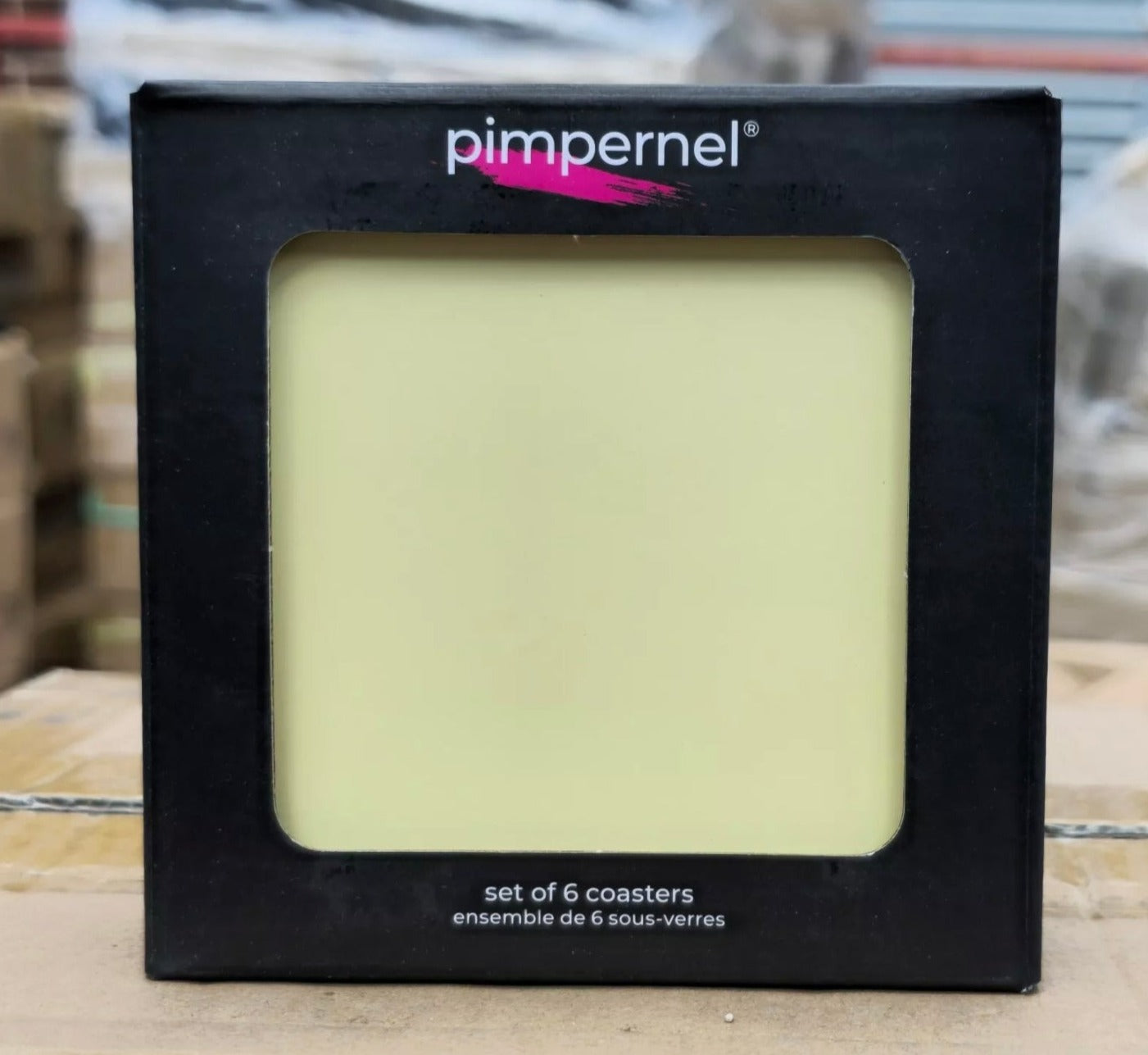 Pimpernel Cork-Backed Luxury Sunny Yellow Drinks Coasters Set of 6