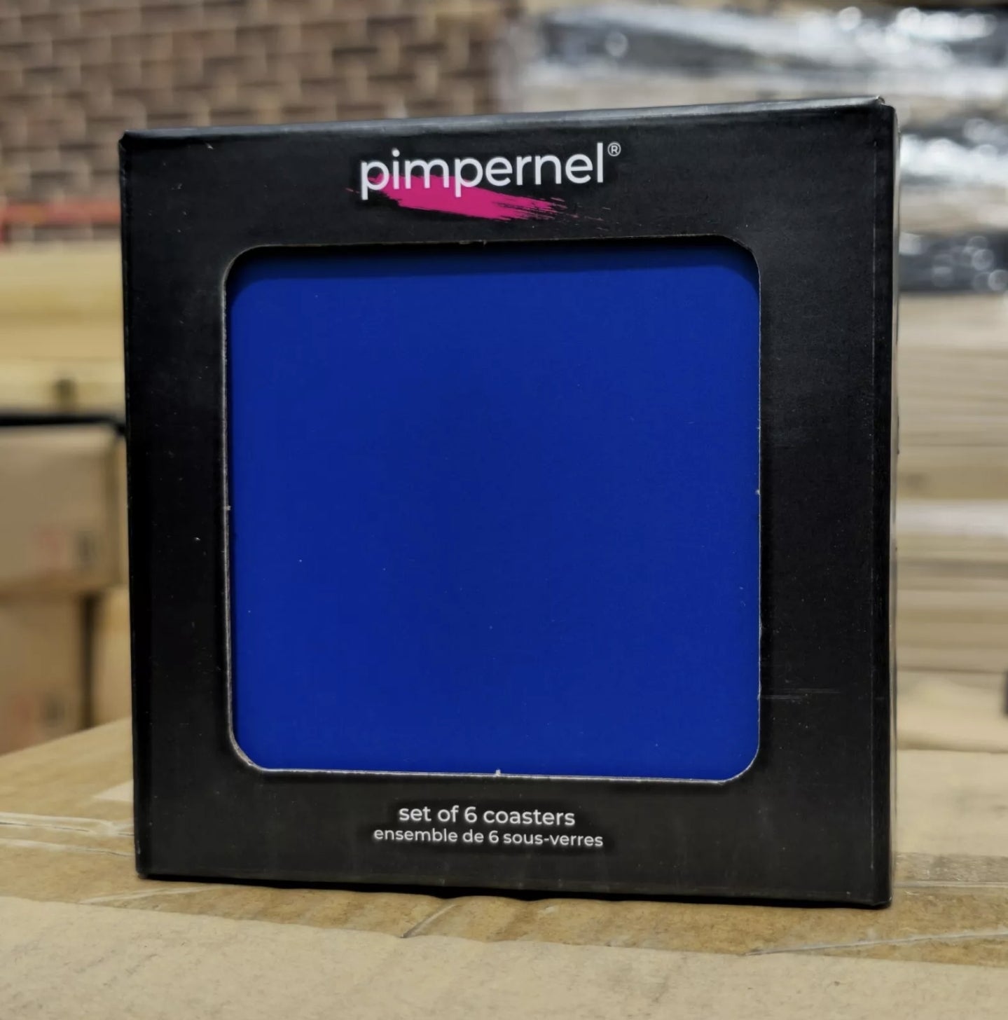 Pimpernel Cork-Backed Luxury Harbour Blue Drinks Coasters Set of 6