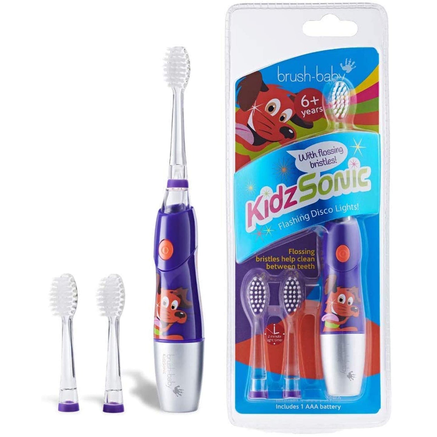 Brush-Baby KidzSonic Flashing Disco Light Electric Toothbrush 6+ years