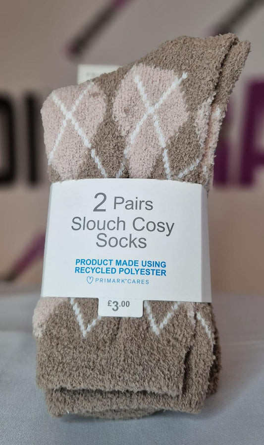 2 pairs slouch cosy socks