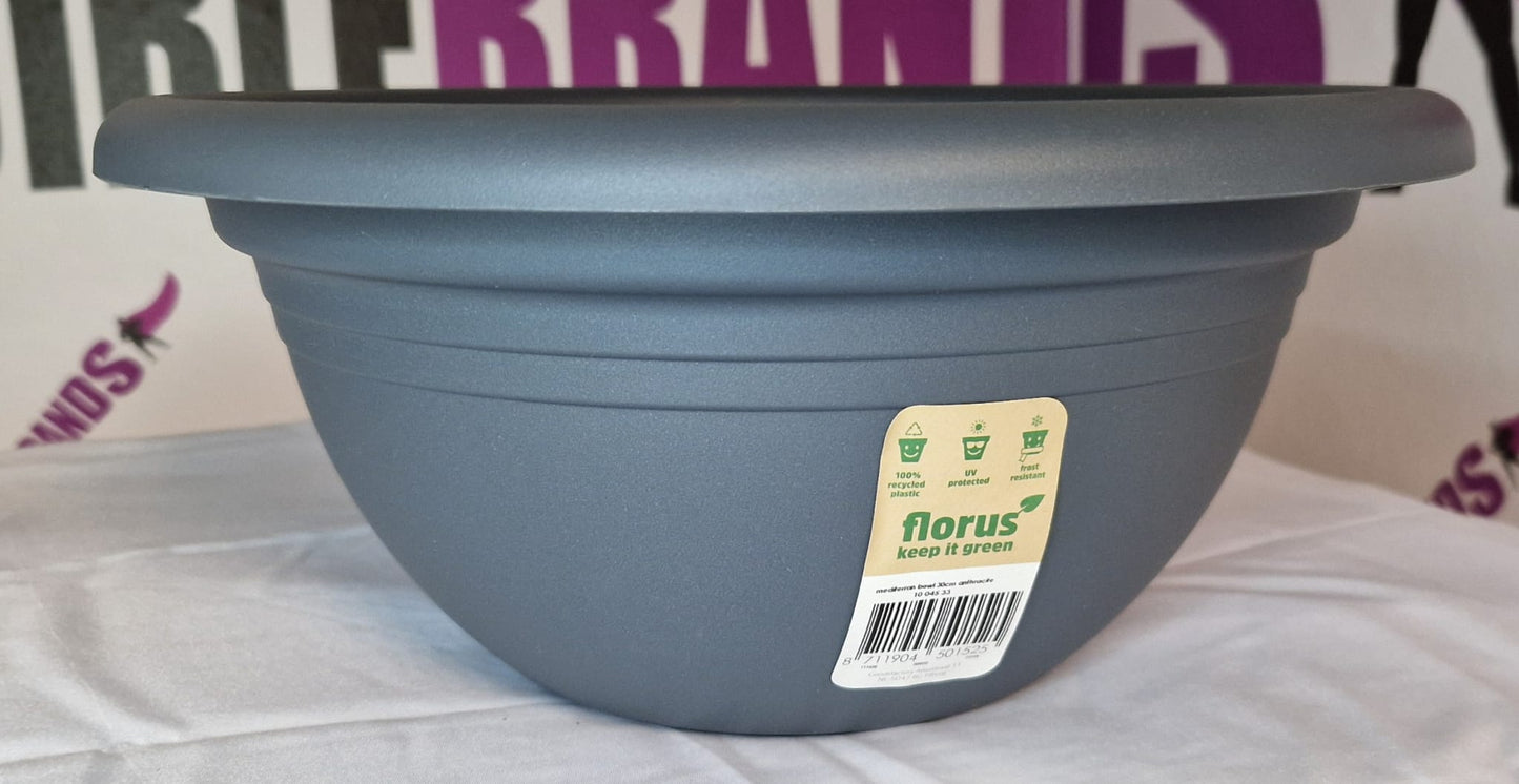 Florus Round Bowl Anthracite - 30cm