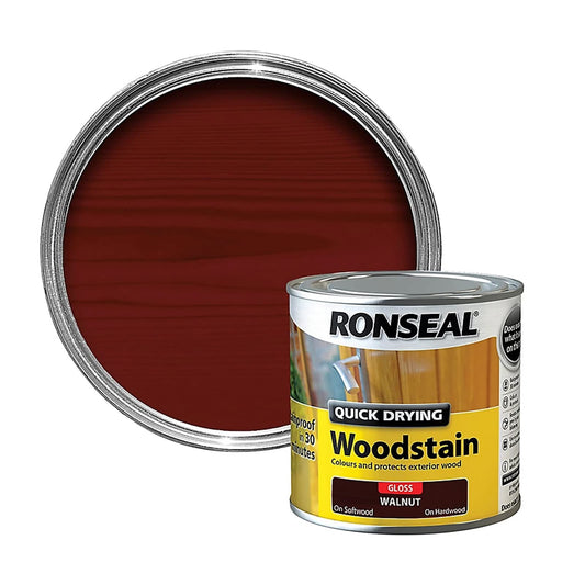 Ronseal quick drying wood stain 250ml - Walnut