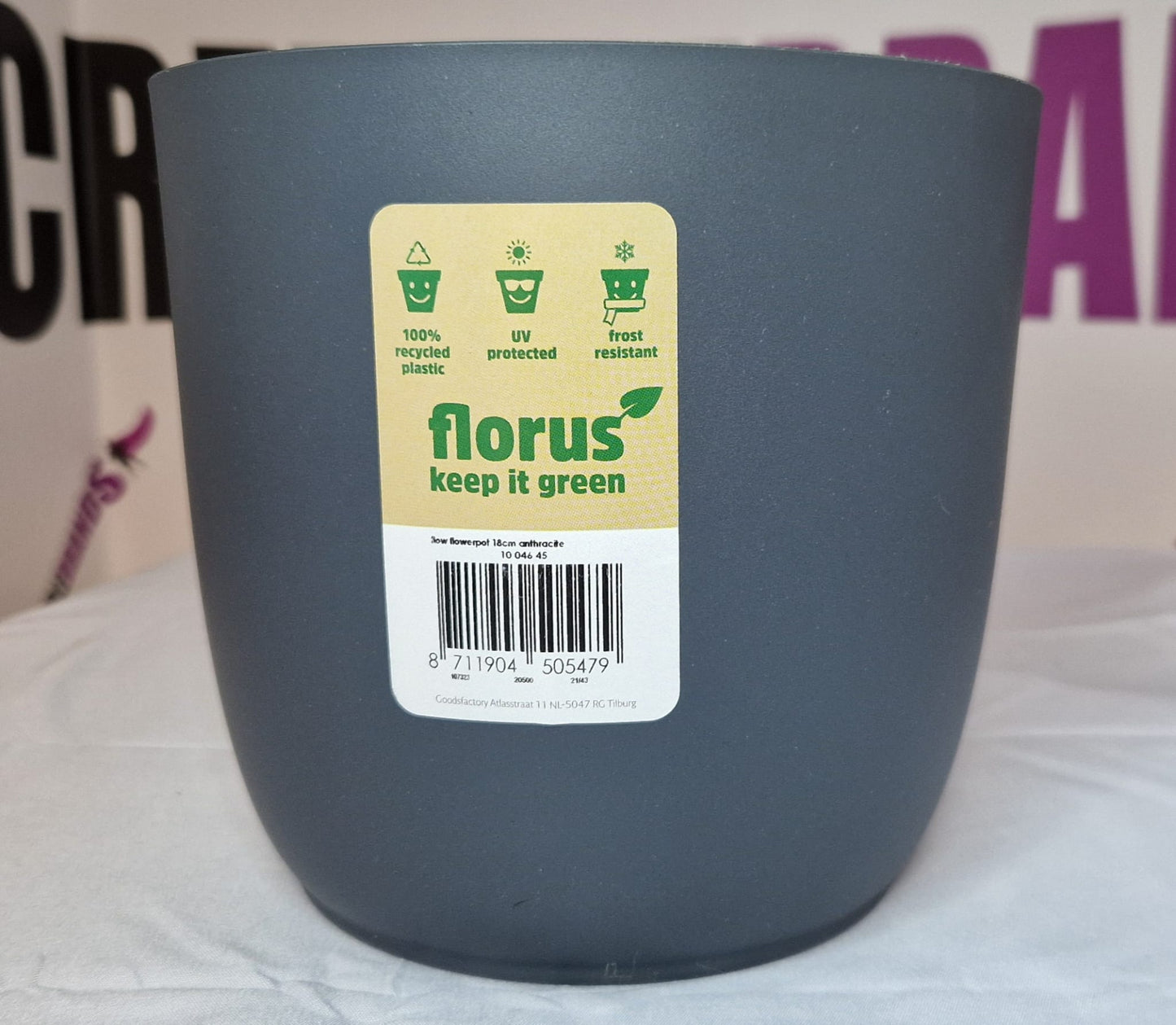 Florus Flowerpot (anthracite) - 18cm