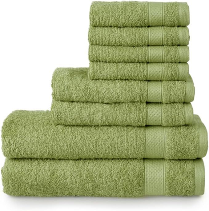 Wellhome 8 Pack Of Towels set - Sage