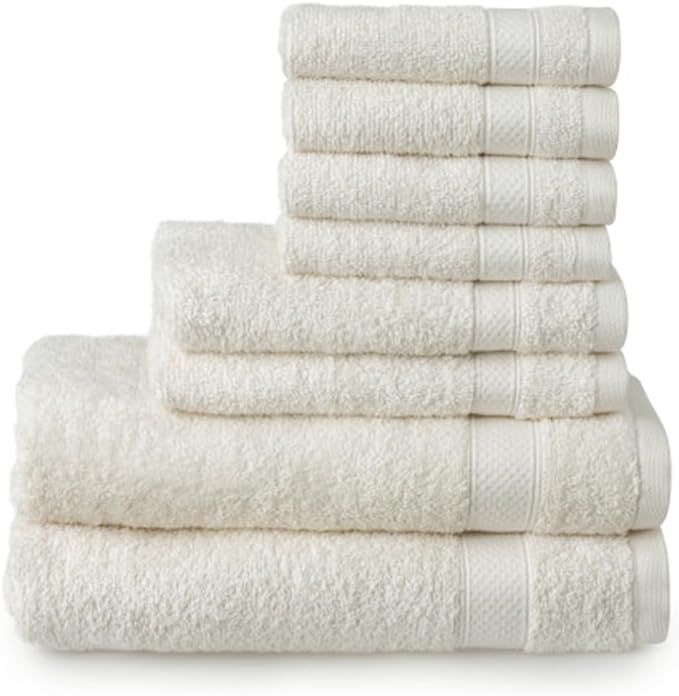 Wellhome 8 Pack Of Towels set - White