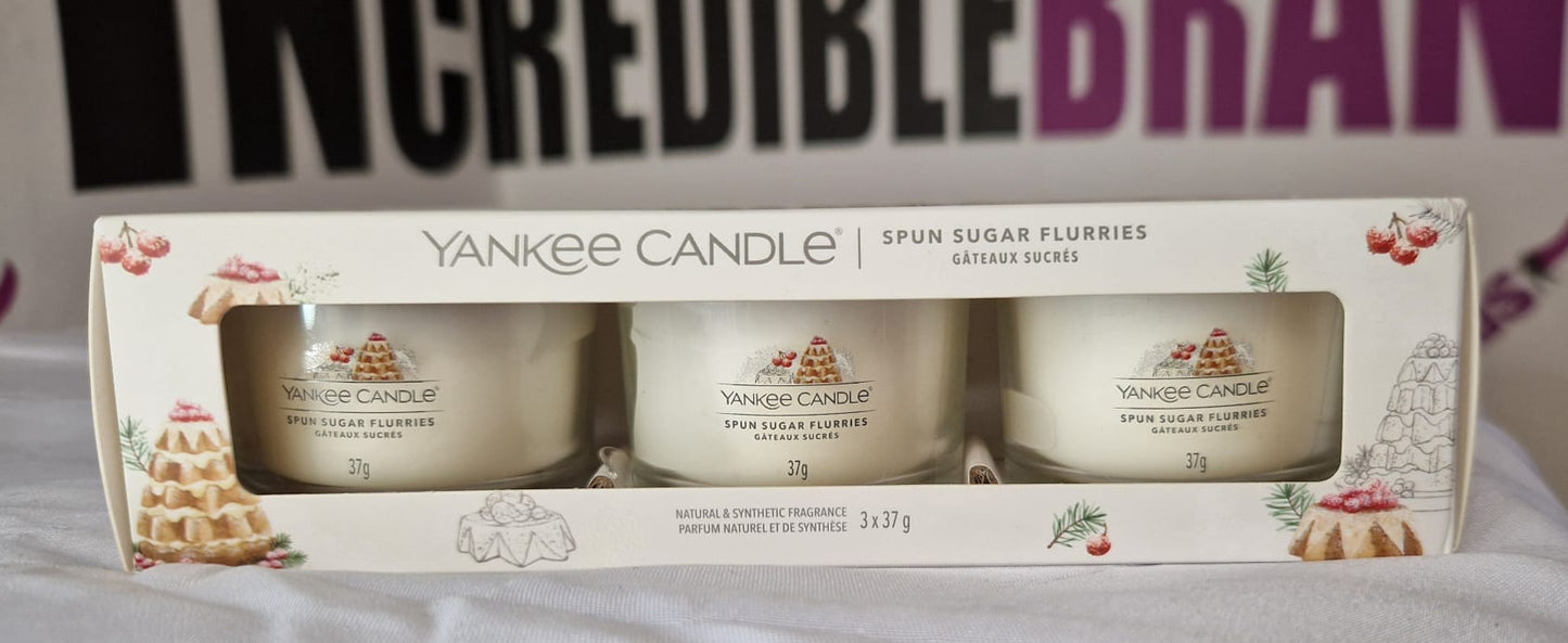 Yankee Candle Spun Sugar Flurries Trio Candle Set