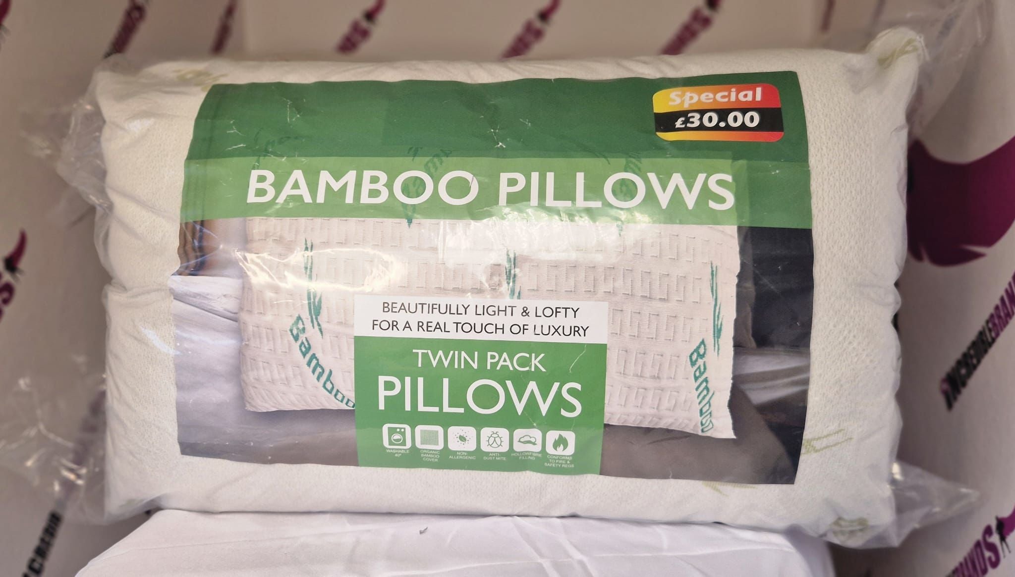 2 pack bamboo pillows Incredible Brands Barnsley