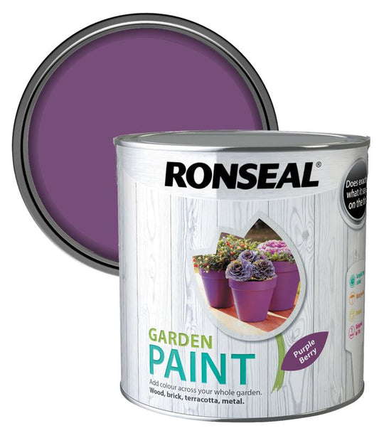 Ronseal 2.5L garden paint - Purple berry