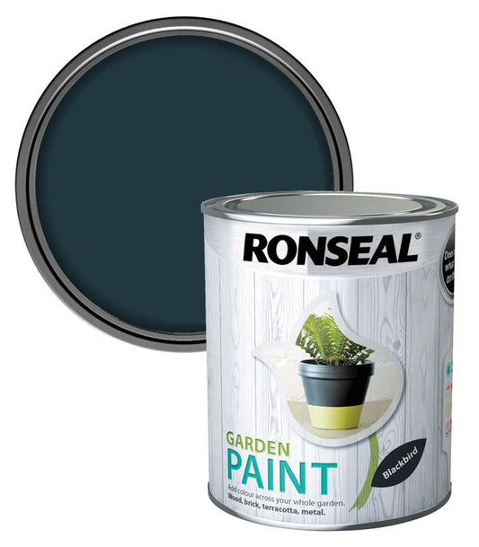 Ronseal garden paint 750ml - Blackbird