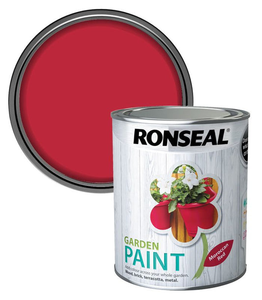 Ronseal garden paint 750ml - Moroccan red